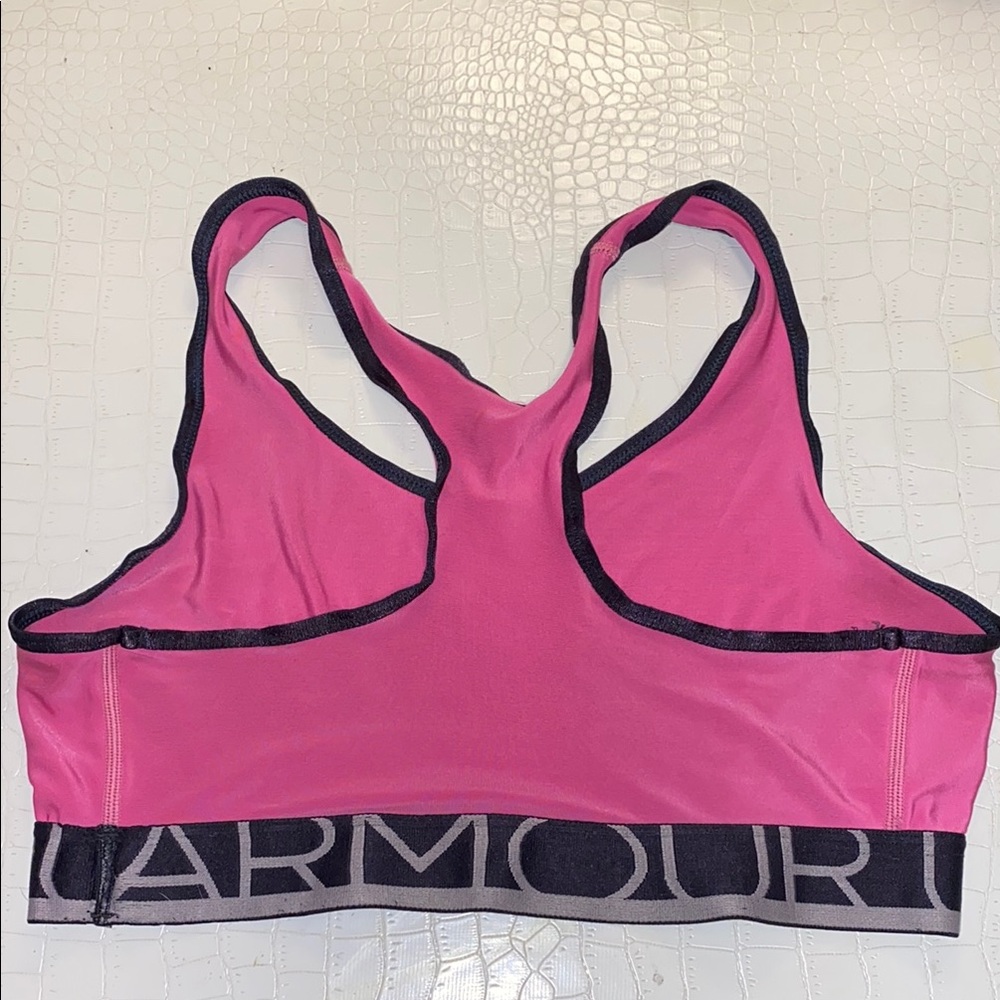 Under Armour Small Pink and Black Sports Bra with Racerback Design - Picture 3 of 6